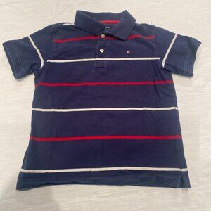 Tommy Hilfiger Boys Small 6-7 Blue Striped Polo Shirt
